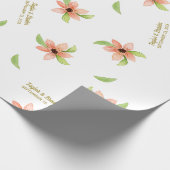 Papier Cadeau Mariage personnalisé floral de destination tropica (Coin)