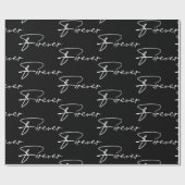 Papier Cadeau Mariage Pour Un Script Moderne Sur Noir (Plat)