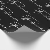 Papier Cadeau Mariage Pour Un Script Moderne Sur Noir (Coin)