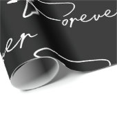 Papier Cadeau Mariage Pour Un Script Moderne Sur Noir (Coin rond)