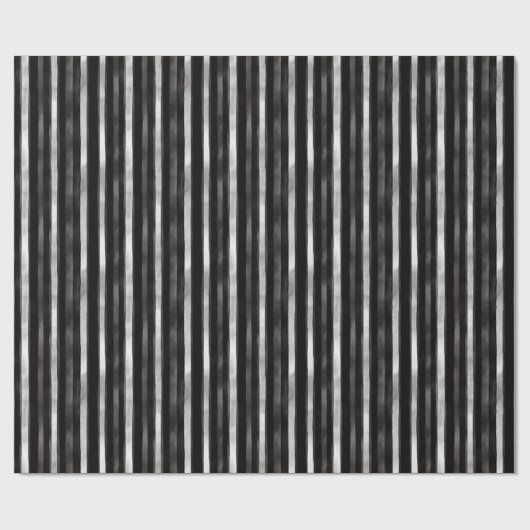 Papier Cadeau Mariage Rayures Noir Argent (Plat)