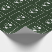 Papier Cadeau Mariage Rose Emerald Green (Coin)