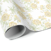 Papier Cadeau Mariage Rose Jaune (Coin rond)