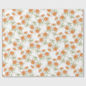 Papier Cadeau Mariage Rose Orange (Plat)