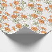 Papier Cadeau Mariage Rose Orange (Coin)