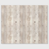 Papier Cadeau Mariage Rustique Faux Crème Blanc Bois (Plat)