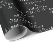 Papier Cadeau Mariage simple Elegant Bride et Groom (Coin rond)