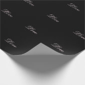 Papier Cadeau Mariage tendance Love Calligraphie Script noir (Coin)