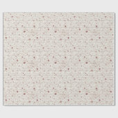 Papier Cadeau Mariage Thème Coeurs Rouges Crème (Plat)