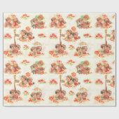 Papier Cadeau Mariage Vintage Fiançailles Anniversaire Joué (Plat)