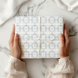 Papier Cadeau Mariage Vintage Floral Double Monogramme<br><div class="desc">Notre collection "Floral Vintage français" présente des fleurs vintages d'aquarelle dans les tons bleus et des feuilles de différentes couleurs avec des polices personnalisables pour un mariage de jardin parfaitement élégant. Consultez notre magasin pour plus d'articles de cette collection. Contactez-nous si vous avez des demandes spéciales par courriel ou par...</div>
