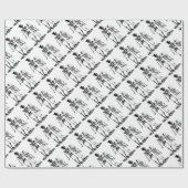 Papier Cadeau Mariage vintage Skeleton Couple (Plat)