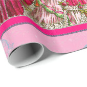 Papier Cadeau Marie Antoinette Gâteaux et paons (Coin rond)