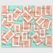 Papier Cadeau Mariée à être Cantaloupe Bleu (Plat)