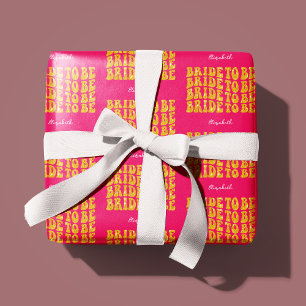 Papier Cadeau Mariée à être Gold Parties scintillant Texte avec