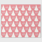 Papier Cadeau Mariée avec robe longue Fête des mariées rose (Plat)