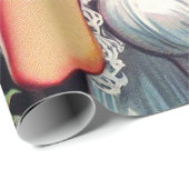 Papier Cadeau Mariée d'horreur vintage (Coin rond)