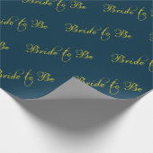 Papier Cadeau Mariée future mariage mariage nuptial bleu or (Coin)