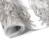 Papier Cadeau Mariée mariage et mariée (Coin rond)