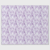 Papier Cadeau Mariée Motif de plumes violettes et blanches (Plat)