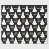 Papier Cadeau Mariée personnalisée avec robe longue Baby Shower (Plat)