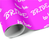 Papier Cadeau Mariée Pour Être Magenta Blanc (Coin rond)