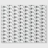 Papier Cadeau mariés de style vintage (Plat)