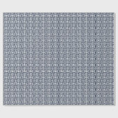 Papier Cadeau Marine avec Motif de dentelle de Crochet blanc (Plat)