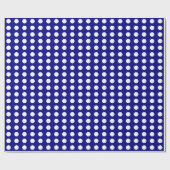 Papier Cadeau marine blanche pois (Plat)