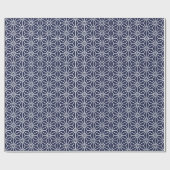 Papier Cadeau Marine bleu Asanhoha Motif japonais (Plat)