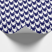 Papier Cadeau Marine Bleu Blanc immense Houndstooth (Coin)