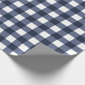 Papier Cadeau Marine Bleu Classique En vichy Vérifier Plaid (Coin)