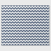 Papier Cadeau Marine bleu et blanc moderne Chevron (Plat)