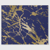 Papier Cadeau Marine bleue Or Marble Shiny Glam (Plat)
