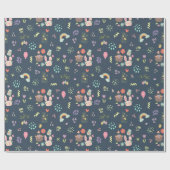 Papier Cadeau Marine Blue Easter Bunny (Plat)