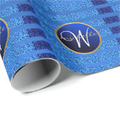 Papier Cadeau Marine Blue Faux Parties scintillant Bokeh Sparkly (Coin rond)