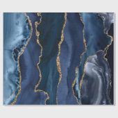 Papier Cadeau Marine Blue Gold Parties scintillant Foil Marbre G (Plat)