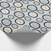 Papier Cadeau Marine Blue Red Beach Coques de la mer Anniversair (Coin)