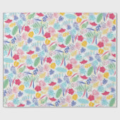 Papier Cadeau Marine Blue Rose Wild Rain Forest Mariage À feuill (Plat)