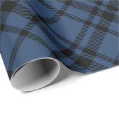 Papier Cadeau Marine Blue Scottish Tartan Plaid Holiday (Coin rond)