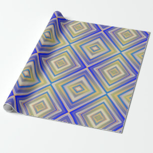 Papier Cadeau Marine Blues Alternative Diamond Motif