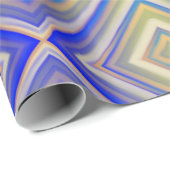 Papier Cadeau Marine Blues Alternative Diamond Motif (Coin rond)