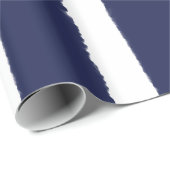 Papier Cadeau Marine d'aquarelles et rayures blanches (Coin rond)