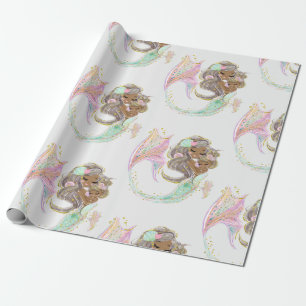 Papier Cadeau marine de sirène