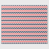 Papier Cadeau Marine et Coral Zigzag Chevron Stripes (Plat)