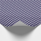 Papier Cadeau Marine et En vichy blanche (Coin)