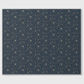 Papier Cadeau Marine et Gold Star (Plat)