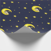 Papier Cadeau Marine et Gold Twinkle Little Stars (Coin)