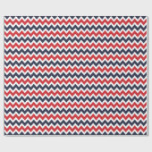 Papier Cadeau Marine et Red Zigzag Chevron Stripes (Plat)