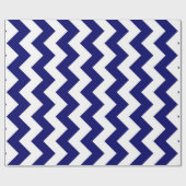 Papier Cadeau Marine et zigzag blanc (Plat)